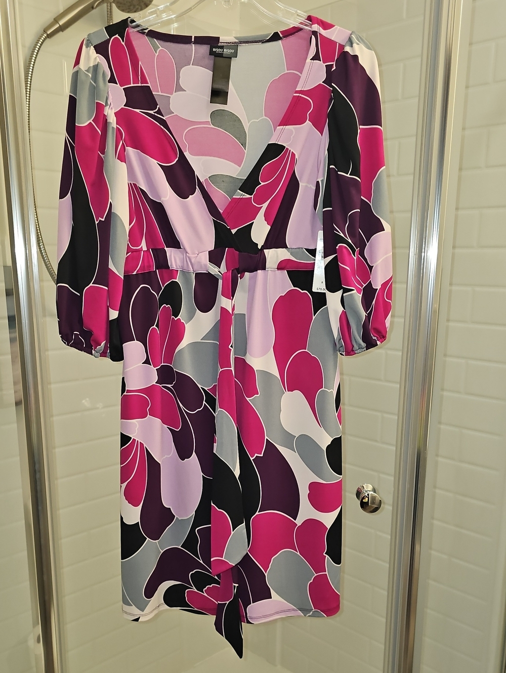 Bisou Bisou Women's Purple/Magenta Floral Dress. NWT.